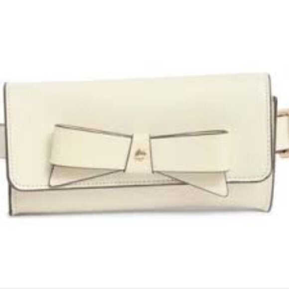 NWT KATE SPADE Cream Belt Bag with Bow Accent - Picture 1 of 6
